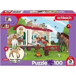 SCHMIDT SPIELE 56463 Kinderpuzzle 100 Teile Schleich ®: Horse Club - Hannoveraner Fohlen, Falbe, 100 Teile Kinderpuzzle mit Add-on (eine Original Figur)