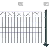 Arvotec Doppelstabmattenzaun »EASY 120 zum Aufschrauben "Karo" mit Zierleiste«, Zaunhöhe 120 cm, Zaunlänge 2 - 60 m 61227347-0 anthrazit H/L: 120 cm x 28 m