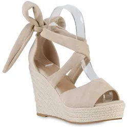Damen Keilsandaletten in Beige