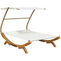 vidaXL Sonnenliege mit Dach 165x203x138 cm Bugholz Massiv Creme