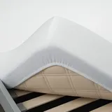 BettwarenShop Kalmuck Molton Spannbetttuch Classic 180x200 cm - weiß