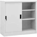 vidaXL Büroschrank mit Schiebetür Hellgrau 90x40x90 cm Stahl