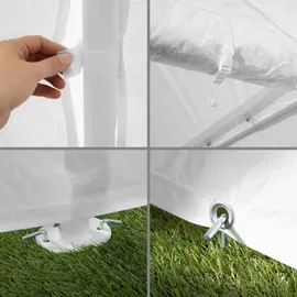 Tectake Pavillon 6 x 4 m mit Seitenteile weiß