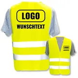 PixiPrints.com Persönliche Warnweste selbst gestalten mit eigenem Aufdruck * Bedruckt mit Name Text Bild Logo Firma * Anzahl: 3 Warnwesten * Farbe/Druck: Gelb/Rücken + linke Brust - 3 Warnwesten