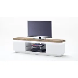 MCA Furniture Romina TV-Lowboard 175 cm weiß matt/Wildeiche