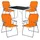 Mojawo Camping Set Campingtisch + 4 Campingstuhl Orange/Schwarz