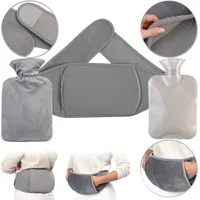 Infactory Multifunktionale Wärmflasche mit Gürteltasche und separatem Bezug, 1 l