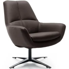 BeType Drehsessel BETYPE "Be Organic Standard Back, Loungesessel", grau (ebony), B:81cm H:92cm T:83cm, 100% Echtleder, Sessel, Drehsessel, in elegantem Design mit Drehfunktion