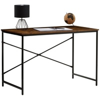 CARO-Möbel Schreibtisch IZEDA, Schreibtisch im Industrial Stil aus Metall und MDF Vintage großer Arbe braun|schwarz