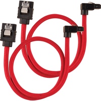 Corsair Premium Sleeved SATA 6Gb/s Kabel rot 0.3m, gewinkelt (CC-8900280)