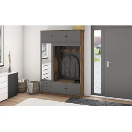 borchardt Möbel Kompakta Garderobenschrank 140 x 36 x 202 grau