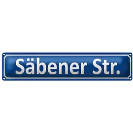 Roomando Blechschild | Straßenschild | Säbener Str. | Dekoration | 10 x 46cm