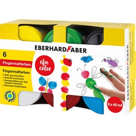 Eberhard Faber 578606 Abwaschbare Fingerfarbe 40ml 6er Schachtel