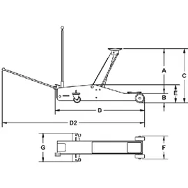 RODCRAFT RH136 Hubkraft 1, 5 Tonnen, Schwarz