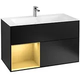 Villeroy & Boch Finion Waschtischunterschrank F030HFPD 99,6x59,1x49,8cm, Regal links Gold matt, Black matt lacquer