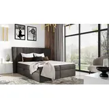 Polsterbett ZOJA – 180x200, braun + GRATIS Matratzenauflage - Braun