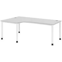 bümö Eckschreibtisch Serie-H Grau / Weiß