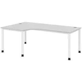 bümö Eckschreibtisch Serie-H Grau / Weiß