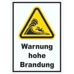 Schild Warnung hohe Brandung A0 (841x1189mm)