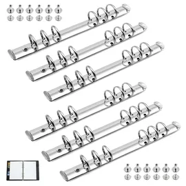 saijian 6 Stück A5 Ringbuchmechanik 6 Loch Bindering Mechanismus Metallclip Ringbuch Buchbinden Lose Blatt Buchring DIY Füllpapier Notebook Schreibwaren Bürobedarf