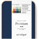 SCHLAFGUT Premium Baumwolle 180 x 200 - 200 x 220 cm blue deep
