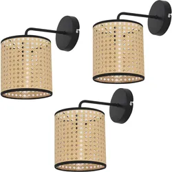 Wandleuchte Southend 3er Set Rattan-Optik