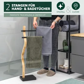 ELUNO Stand-Handtuchhalter freistehend Schwarz
