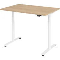 Bümö Schreibtisch Eiche, Weiß, Nachbildung,Eiche, Rechteckig, 80x72x120 cm, FSC