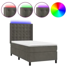 vidaXL Boxspringbett 100 x 200 cm Dunkelgrau