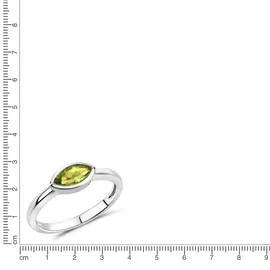 VIVANCE Fingerring "925/- Sterling Silber rhodiniert Peridot" Gr. 62, weiß, Fingerringe, Damen, 062 (19,7), 0,62, Silber 925 (Sterlingsilber), Fingerring