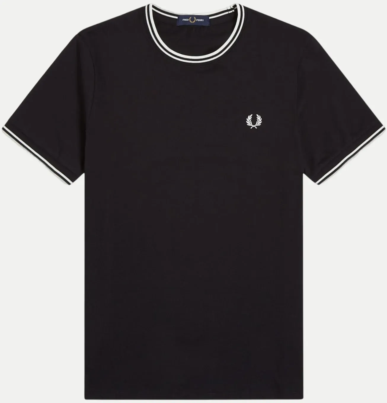 T-Shirt mit Doppelstreifen Schwarz XL