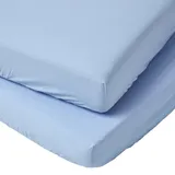 Homescapes Baby-Spannbettlaken, Blau, Rechteckig, 60x120 cm, Oeko-Tex®, Schlafen, Babybett-Ausstattung, Spannbettlaken Kinderbett