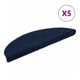 vidaXL Stufenmatten Selbstklebend 5 Stk. 56x17x3 cm Marineblau Halbrund