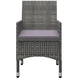 vidaXL 3-tlg. Bistro-Set Poly Rattan und Akazienholz Grau
