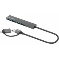 Manhattan 181006 USB 3.0-Hub Spacegrau