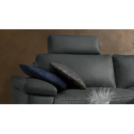 KAWOLA Ecksofa motorischer Relaxfunktion LOLA schwarz Leder Relaxfunktion