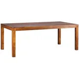 Wohnling Esszimmertisch 200 cm Sheesham, Massivholz Esstisch Küchentisch groß - Braun