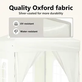 vidaXL Partyzelt Faltbar mit Seitenwänden Creme 2 x 2 m