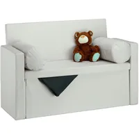 Relaxdays Sitzbank mit Lehne Gepolstert Grau/Creme 75 x 115 x 47 cm