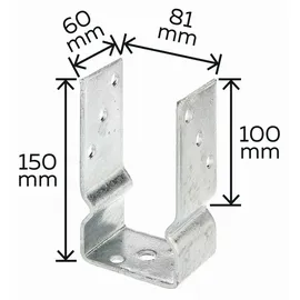 GAH Alberts Zaunpfosten U-Form 81 mm Stahl feuerverzinkt
