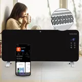 Heidenfeld Glas-Konvektorheizung GK200 Standgerät oder Wandmontage, WLAN 1000/2000 Watt, Timer (Mit WLAN)