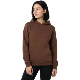 Build Your Brand Fluffy Hoodie Chocolate Brown XS