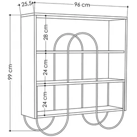 CaliCosy Regal 25,5 x 99 x 96 cm Weiß
