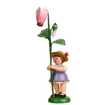 Hubrig Volkskunst GmbH Blumenkind Mädchen mit Alpenveilchen 11 cm