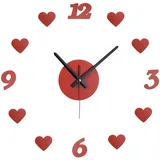 Relaxdays 3D Wanduhr 50-100 cm rot