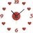 Relaxdays 3D Wanduhr 50-100 cm rot