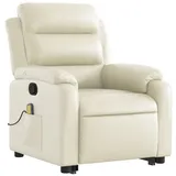 vidaXL Massagesessel mit Aufstehhilfe Kunstleder 92,5 x 100 x 92,5 cm Creme