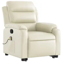 vidaXL Massagesessel mit Aufstehhilfe Kunstleder 92,5 x 100 x 92,5 cm Creme