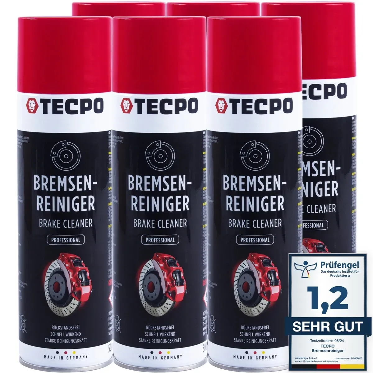6x TECPO Bremsenreiniger Universal Reiniger, 500 ml
