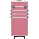 vidaXL Kosmetikkoffer, Schminkkoffer Aluminium rosa